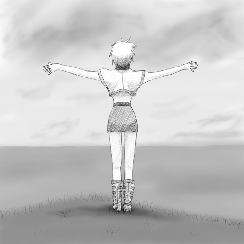 Girl on a cliff
For some reason, this came out looking much better than it should have.
