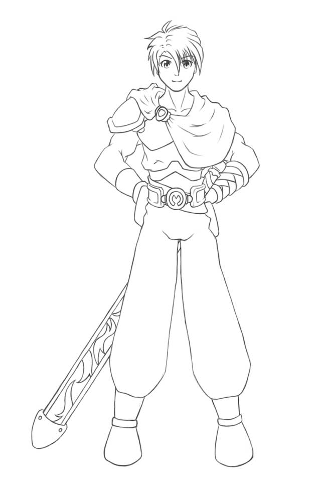 RPG Character
This is the product of my designing characters for an RPG that I was making with RPGMaker2k3 for all of about a week >_>;

It's a terrible picture >_<
