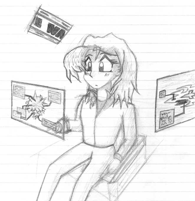 Confused
My first attempt at drawing a character from a 'weird' angle.
