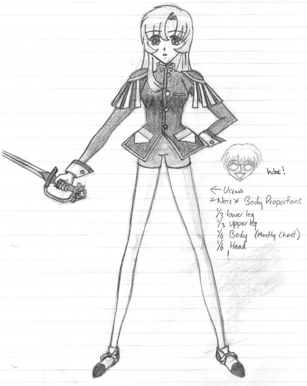 Utena
Fear those shoujo body proportions. An original picture of Utena.
