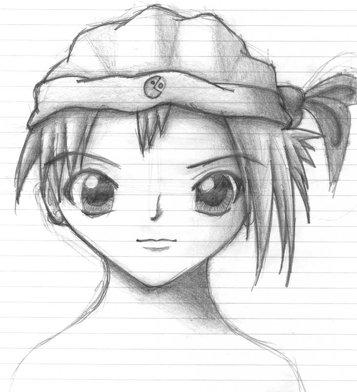 Hat Girl
Drawn during a lunch break while working at IBM - the eyes are too far apart and give her an alien look ^^;
