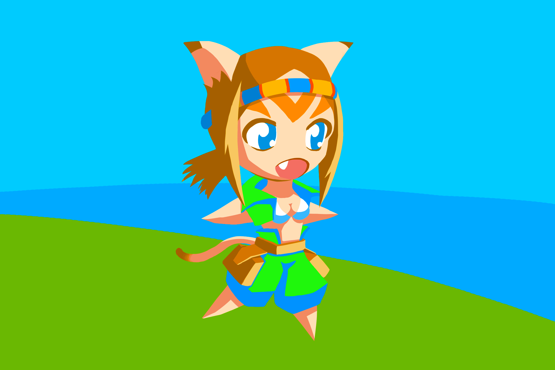 Xylia the Thief
Xylia asked me to draw an angry, psycho picture of her but no matter how I tried, I ended up with this...

This took 1.5 days.
Keywords: Final Fantasy XI Xylia Mithra F8 Thief