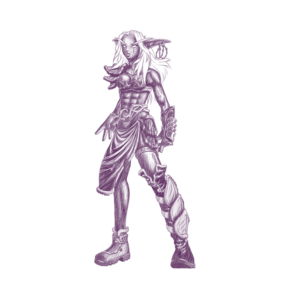 Night Elf
A shaded version of NightBlossom
Keywords: World of Warcraft Night Elf NightBlossom