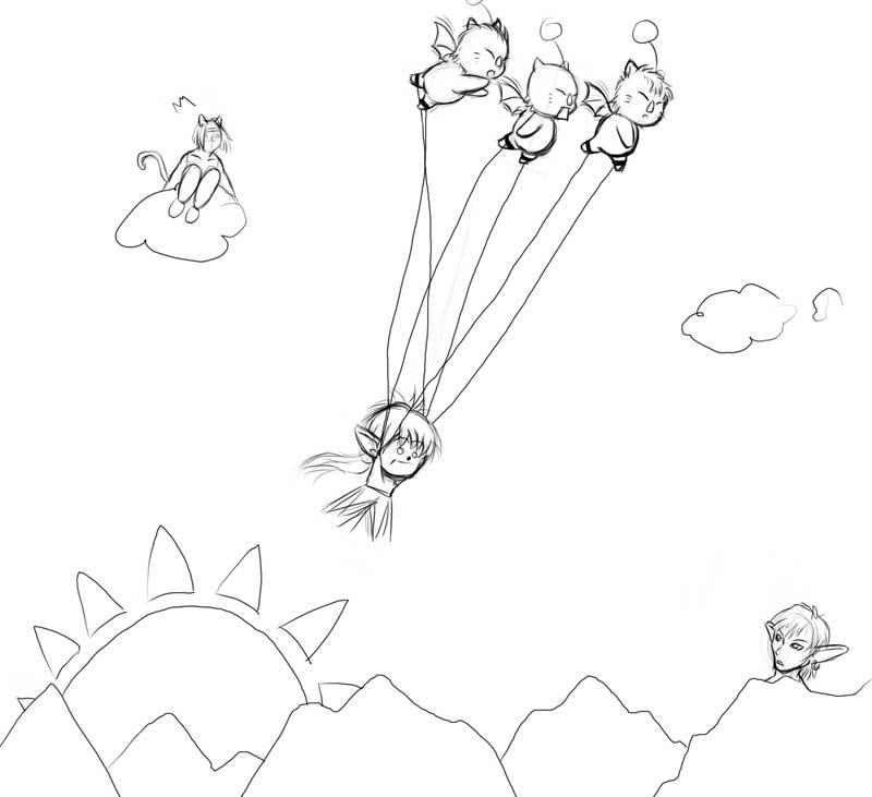 Dreams of a Taru
Dreams of a Taru #42: Being taller than an Elvaan
Keywords: Final Fantasy 11 XI FFXI Taru Mithra Elvaan Dreams Moogle