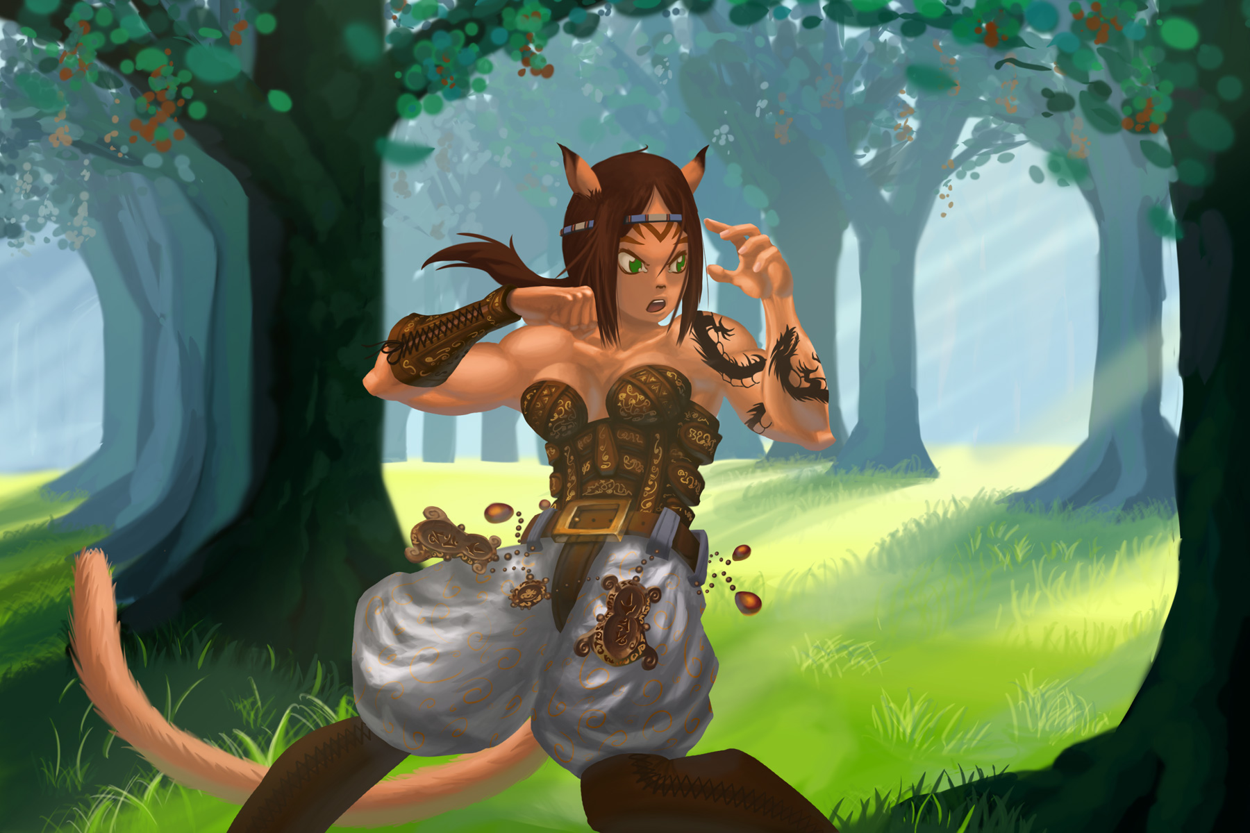 Xylia Punch! Version 1
I coloured this first, but didn't like it, so I recoloured it lazily in about an hour and much preferred that one (See other version).
Keywords: Final Fantasy XI Xylia Mithra